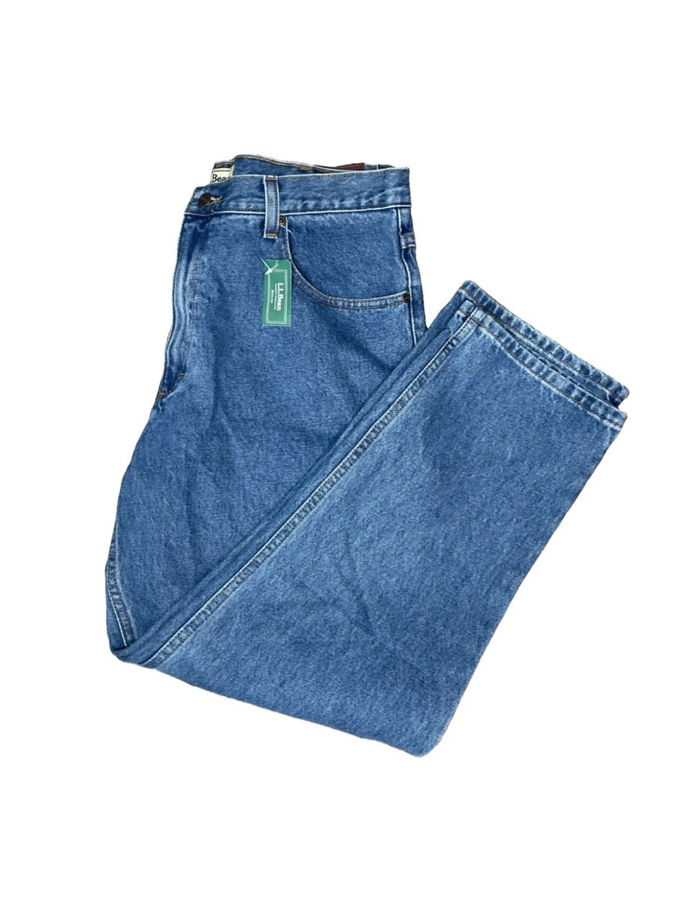 LL Bean Double L Classic Fit Jeans Mens 35x28 Stonewash Denim Blue Straight NWT